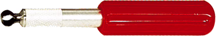 WOLFF_Dummy_13485_seam trimmer_2025-08 Ceci est une image en gros plan d'un outil avec une poignée rouge et une pointe en métal, conçu pour des tâches de précision. La poignée est de forme ergonomique pour une prise en main confortable, tandis que la pointe en métal possède une extrémité circulaire en forme de crochet, indiquant qu'elle est probablement utilisée pour des applications spécifiques telles que le retrait de certains composants ou le vissage. Le design général suggère qu'il s'agit d'un outil spécialisé couramment trouvé dans le travail mécanique ou artisanal.